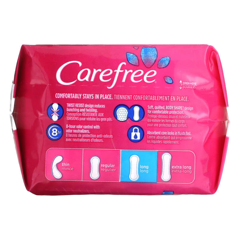  Carefree Acti-Fresh Long Unscented, 42-count (Value Pack of 2)  : Health & Household