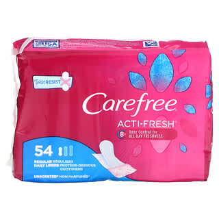 Carefree, Acti-Fresh, Daily Liners, Regular, Unscented, 54 Liners
