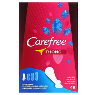 Carefree, Daily Liners, Thong, Unscented, 49 Liners