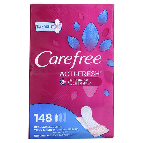 Carefree, ActiFresh, Daily Liners, Regular, Unscented, 148 Liners