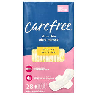 Carefree, Ultra Thin, Regular with Wings, 28 Pads