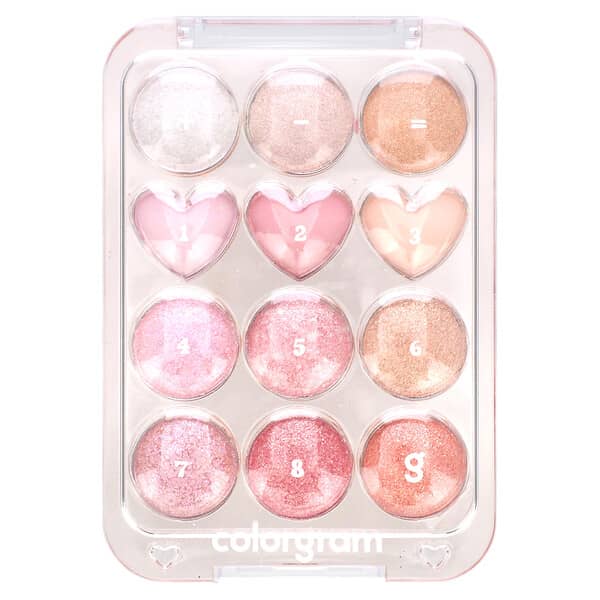 Colorgram, 針點型眼影盤，04 Bright + Cool = Love，0.32 盎司（9.1 克）