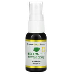 California Gold Nutrition, ブレススプレー、ナチュラルペパーミント、アルコール不使用、30ml（1液量オンス）