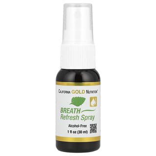 California Gold Nutrition, Spray Refrescante para o Hálito, Sem Álcool, Sabor Natural de Hortelã-pimenta e Canela, 30 ml (1 fl oz)