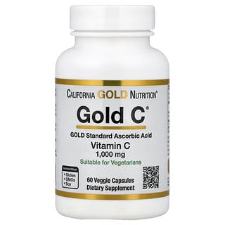 California Gold Nutrition, Gold C™, vitamin C USP kvalitete, 1000 mg, 60 vegetarijanskih kapsula