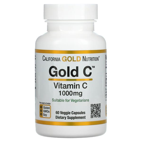 California Gold Nutrition, Gold C、ビタミンC、1,000 mg、ベジカプセル 60錠