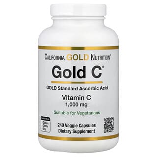 California Gold Nutrition, Gold C™, vitamin C USP kvalitete, 1000 mg, 240 vegetarijanskih kapsula