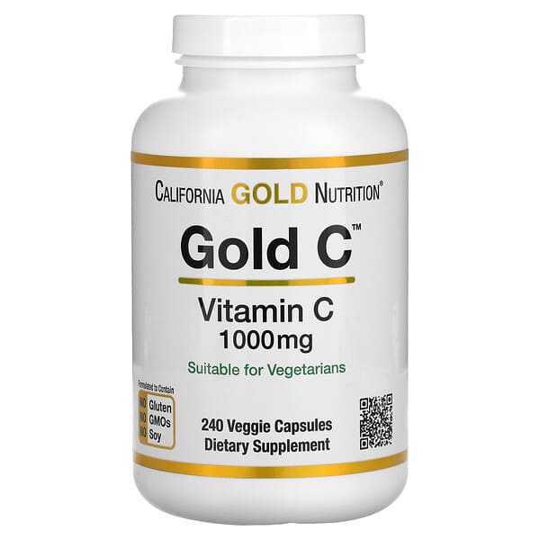 California Gold Nutrition, Gold C、ビタミンC、1,000 mg、ベジタリアンカプセル 240錠