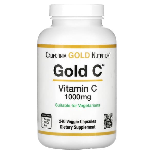 California Gold Nutrition, Gold C，USP 级维生素 C，1,000 毫克，240 粒素食胶囊