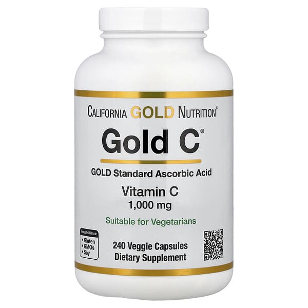 California Gold Nutrition, Gold C, USP 등급 비타민C, 1,000mg, 베지 캡슐 240정