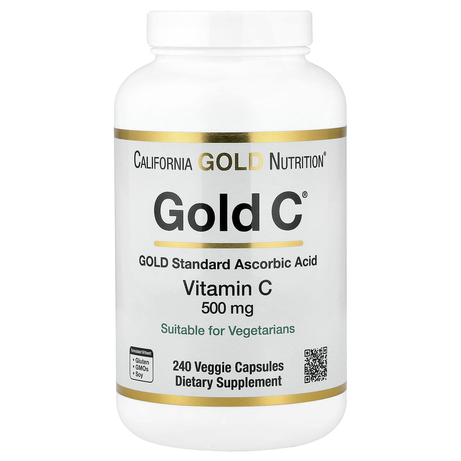 California Gold Nutrition, Gold C®，USP 級維他命 C，500 毫克，240 粒素食膠囊
