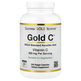California Gold Nutrition, Gold C, USP Grade Vitamin C, 500 mg, 240 Veggie Capsules