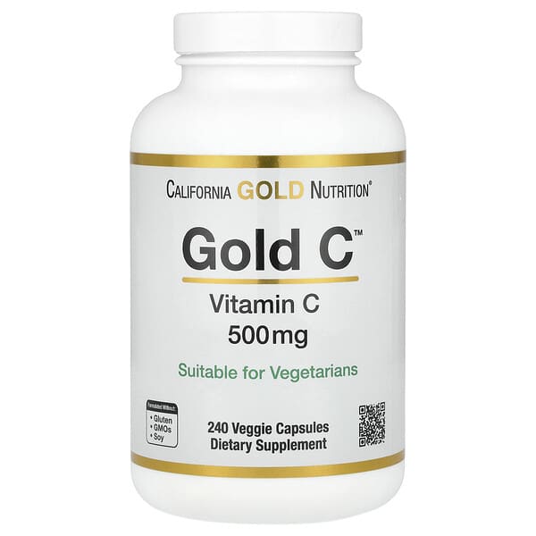 California Gold Nutrition, Gold C，USP 級維生素 C，500 毫克，240 粒素食膠囊