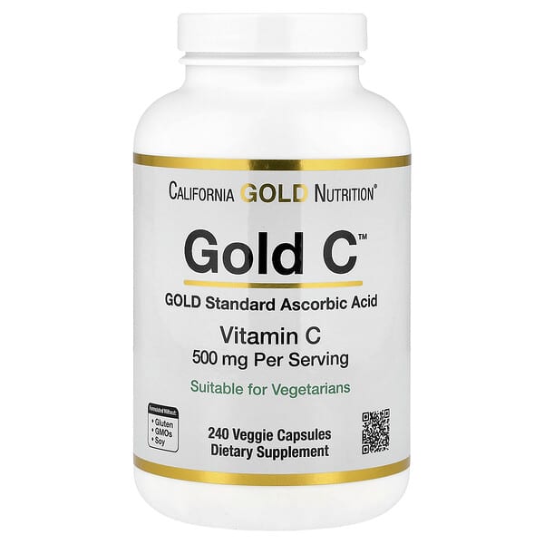 California Gold Nutrition, Gold C，USP 級維生素 C，500 毫克，240 粒素食膠囊