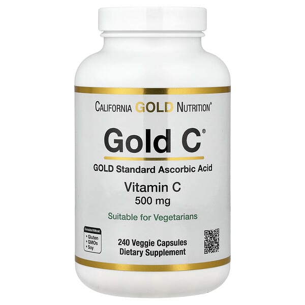 California Gold Nutrition, Gold C™，USP 級維生素 C，500 毫克，240 粒素食膠囊