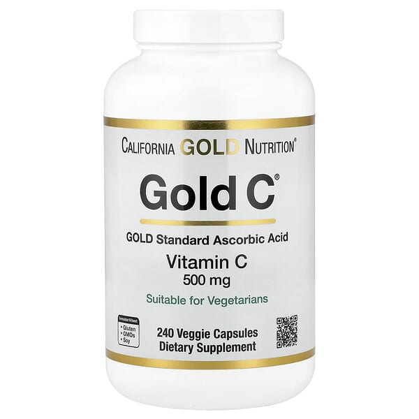 California Gold Nutrition, Gold C®，USP 級維生素 C，500 毫克，240 粒素食膠囊