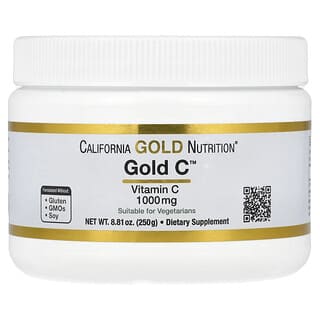 California Gold Nutrition, Gold C Powder, витамин C, 1000 мг, 250 г (8,81 унции)