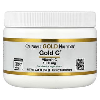 California Gold Nutrition, Gold C Powder, vitamín C, 1 000 mg, 250 g (8,81 oz)
