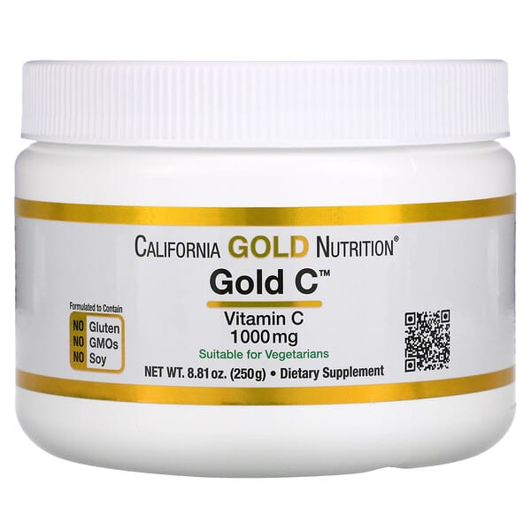 California Gold Nutrition‏, مسحوق Gold C، فيتامين جـ، 1000 ملجم، 8.81 أونصة (250 جم)