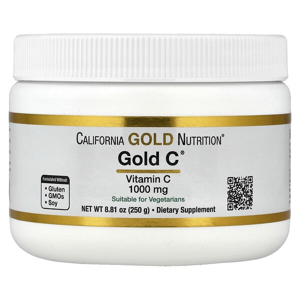 California Gold Nutrition, 黃金維生素 C 粉、維生素 C，1000 毫克，8.81 盎司（250 克）