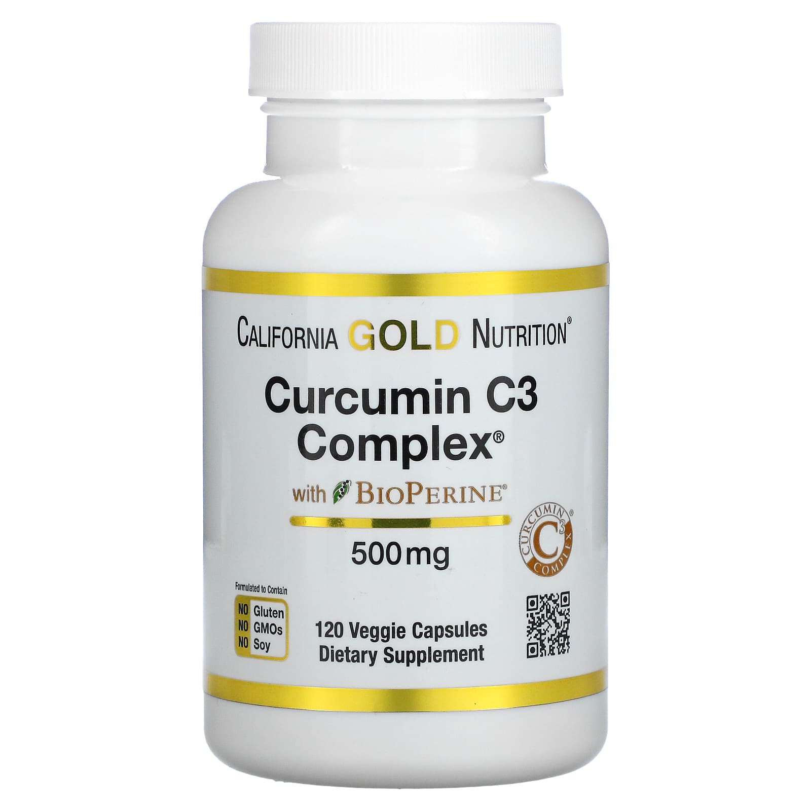 California Gold Nutrition, BioPerine（バイオペリン）配合Curcumin C3 Complex（クルクミン C3コンプレックス）、500mg、ベジカプセル
