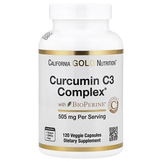 California Gold Nutrition, Curcumin C3 Complex®  with BioPerine® Black Pepper Extract, Turmeric Curcumin Complex, Enhanced Bioavailablity, 120 Veggie Capsules