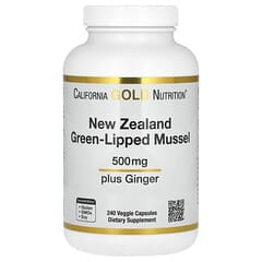 ニュージーランド産緑イ貝、ショウガエキス配合、500mg、ベジカプセル240粒