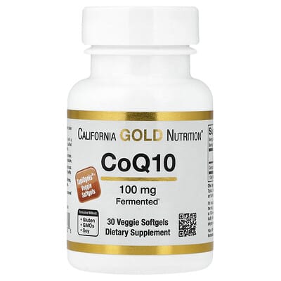 California Gold Nutrition, Coenzyme Q10, 100 mg, 30 Vegetarian Softgels