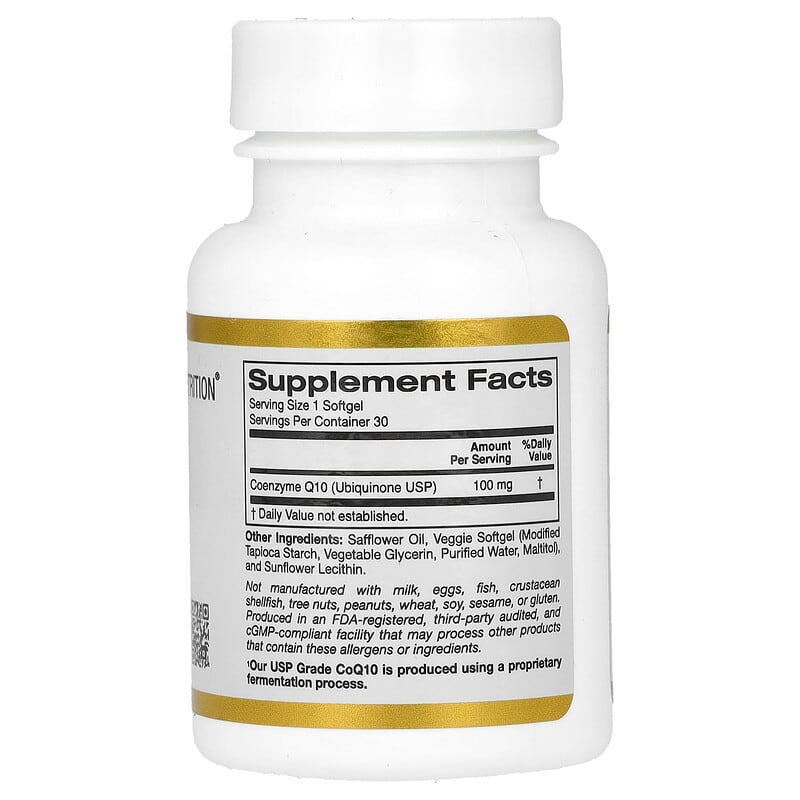 CoQ10(コエンザイムQ10)、100mg、植物性ソフトジェル30粒 CoQ10(コエンザイムQ10)、100mg、植物性ソフトジェル30粒