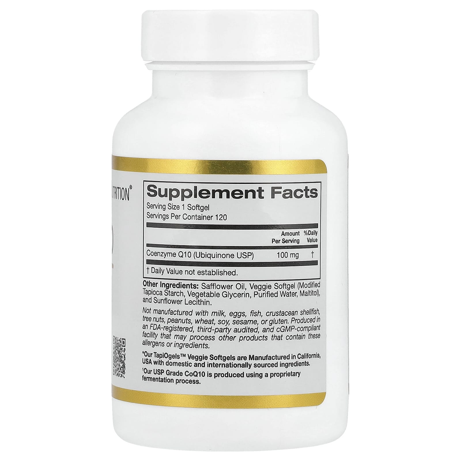 California Gold Nutrition, CoQ10, 100 mg, 120 Veggie Softgels