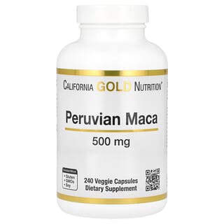 California Gold Nutrition, Maca Peruana, 500 mg, 240 Cápsulas Vegetais