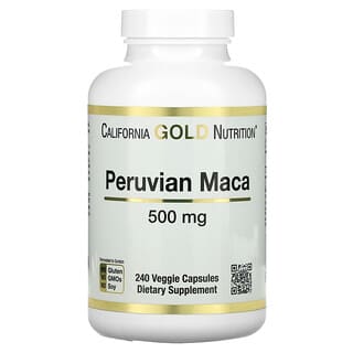 California Gold Nutrition, Maca peruana, 500 mg, 240 cápsulas vegetales