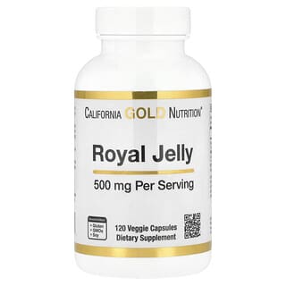 California Gold Nutrition, Gelée royale, concentrée et lyophilisée, 500 mg, 120 capsules végétariennes