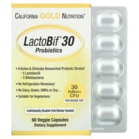 California Gold Nutrition, LactoBif Probiotics, 30 Miliar CFU, 60 Kapsul Nabati