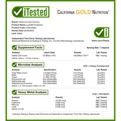 California Gold Nutrition, LactoBif Probiotics, 30 Billion CFU, 60 Veggie Capsules