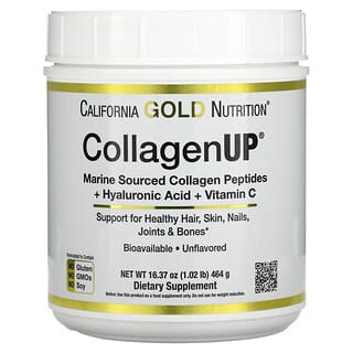 California Gold Nutrition, CollagenUp，海洋水解膠原蛋白 + 透明質酸 + 維生素 C，原味，16.37 盎司（464 克）