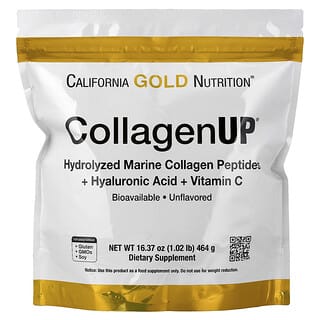 California Gold Nutrition, CollagenUP®, Peptides de collagène marin hydrolysé à l'acide hyaluronique et à la vitamine C, Non aromatisés, 464 g