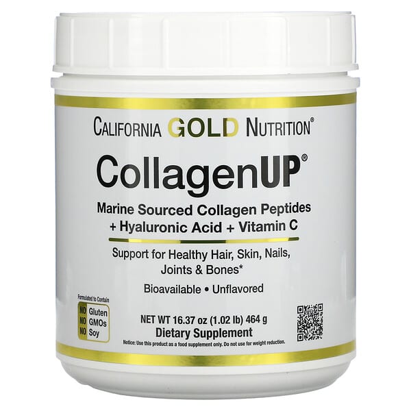 California Gold Nutrition, CollagenUP、海洋性加水分解コラーゲン＋ヒアルロン酸＋ビタミンC、プレーン、464g（16.37オンス）