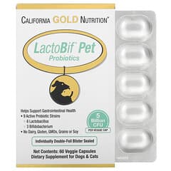 California Gold Nutrition, LactoBif Pet Probiotics, 5 Billion CFU, 60 Veggie Capsules