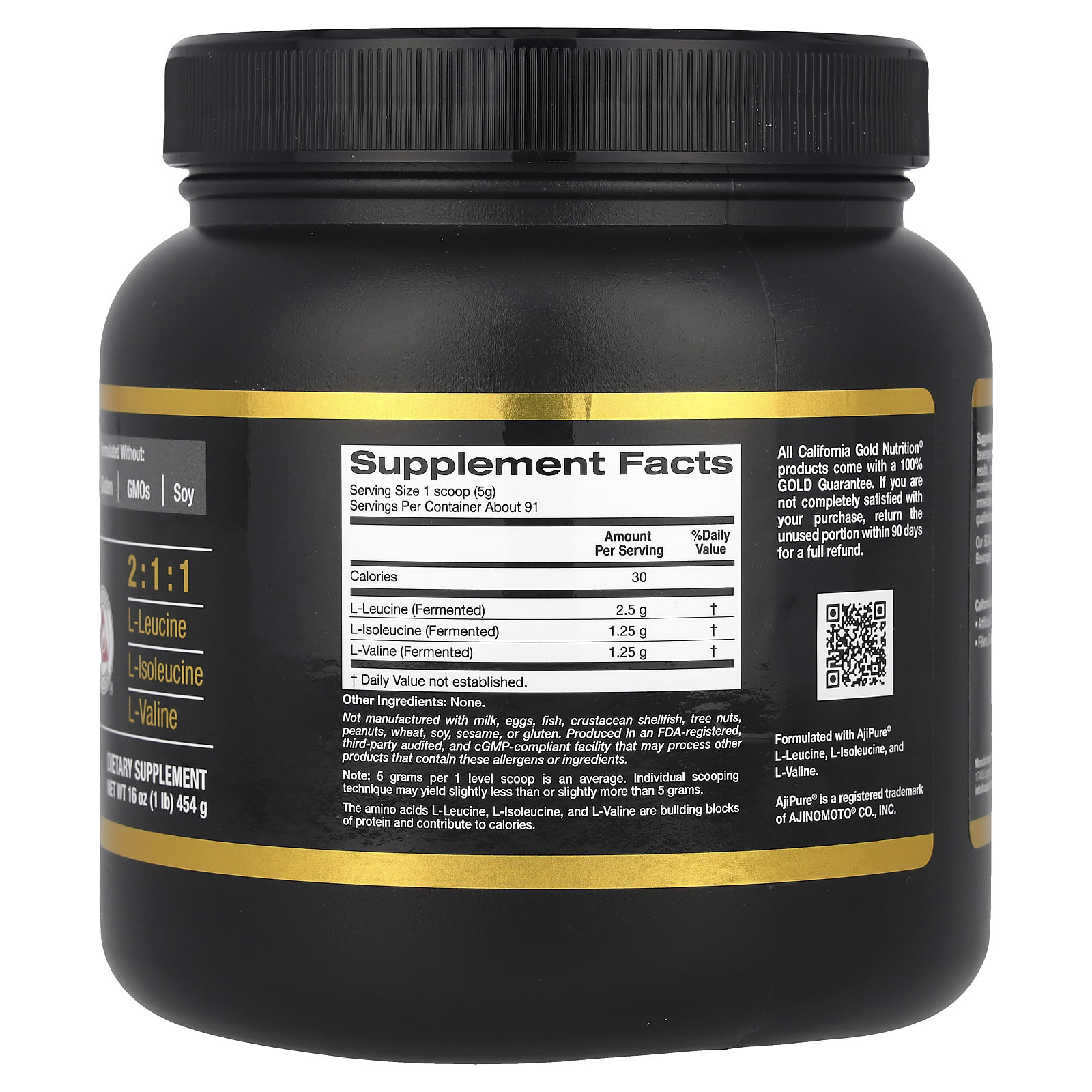 California Gold Nutrition, BCAA Powder, AjiPure®, Branched Chain Amino