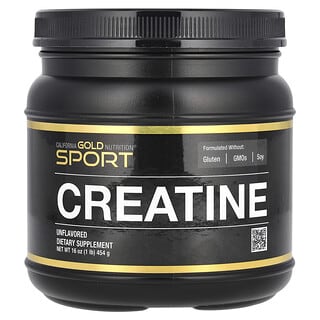 California Gold Nutrition, Sport, Creatine Monohydrate, Unflavored, 1 lb (454 g)