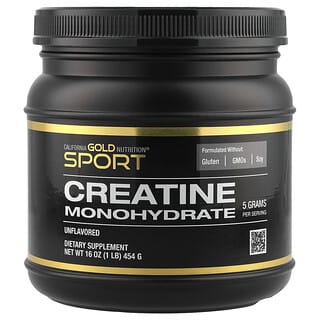 California Gold Nutrition, Sport, Creatine Monohydrate, Unflavored, 1 lb (454 g)