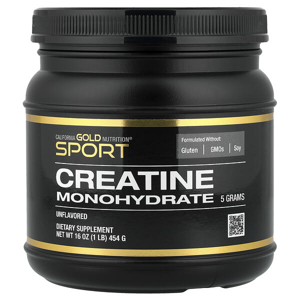 California Gold Nutrition, Sport, Pure Creatine Monohydrate, Unflavored, 1 lb (454 g) — product photo 1