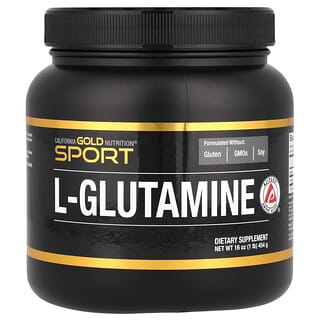 California Gold Nutrition, Sport, L-глютамин в порошке, AjiPure®, без глютена, 454 г (1 фунт)