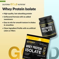California Gold Nutrition, Sport, Whey Protein Isolate, 1 lb (454