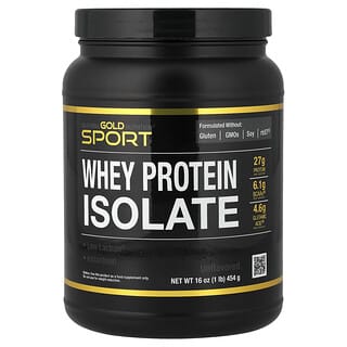 California Gold Nutrition, Sport, Isolat de protéines de lactosérum, Non aromatisé, 454 g