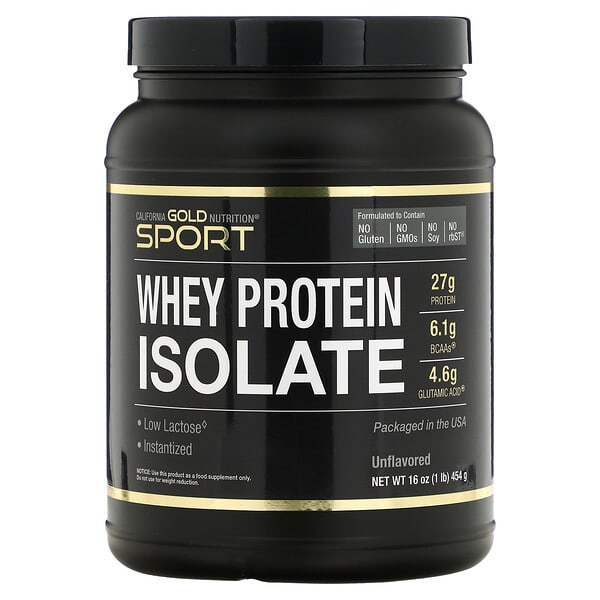 California Gold Nutrition, SPORT – Whey Protein Isolate, Molkenproteinisolat, 454 g (1 lb., 16 oz.)