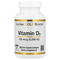 California Gold Nutrition, 维生素 D3，125 微克（5000 国际单位），360 粒鱼明胶软胶囊