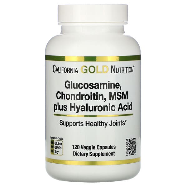 California Gold Nutrition, グルコサミン・コンドロイチン・MSM＋ヒアルロン酸、植物性カプセル120個