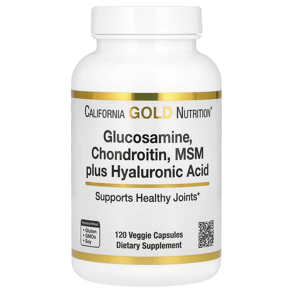 California Gold Nutrition, 葡萄糖胺軟骨素，MSM 加透明質酸，120 粒素食膠囊